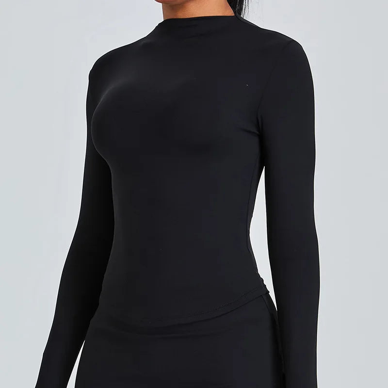 Yoga Shirts Women's Long Sleeve Top Running T-Shirt Push Up Workout Fitness Gym Sports Top Training Crop Top Solidcolor Clothes