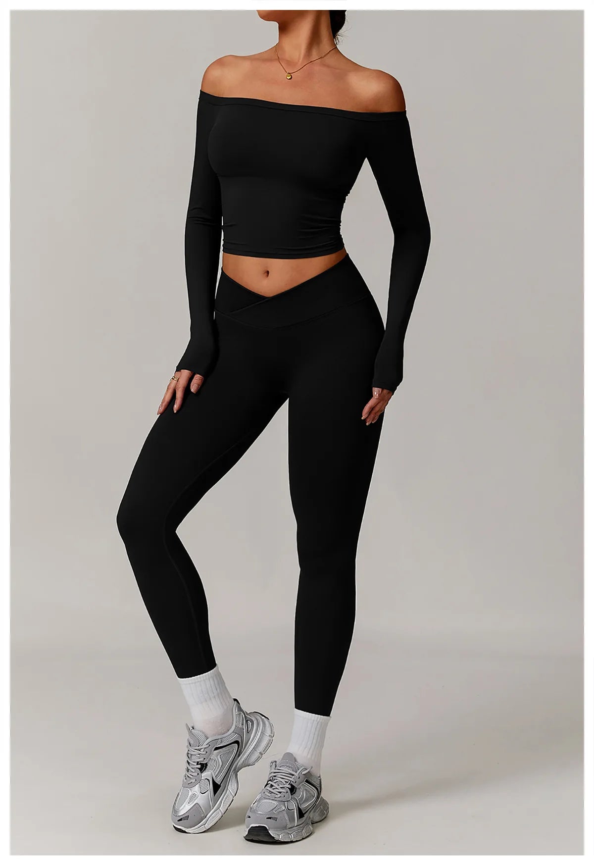 2 Pieces Yoga Suit Sports Set Women Athletic Wear Gym Set Women Tracksuit Running Workout Long Sleeve Sports Shirt Yoga Clothing