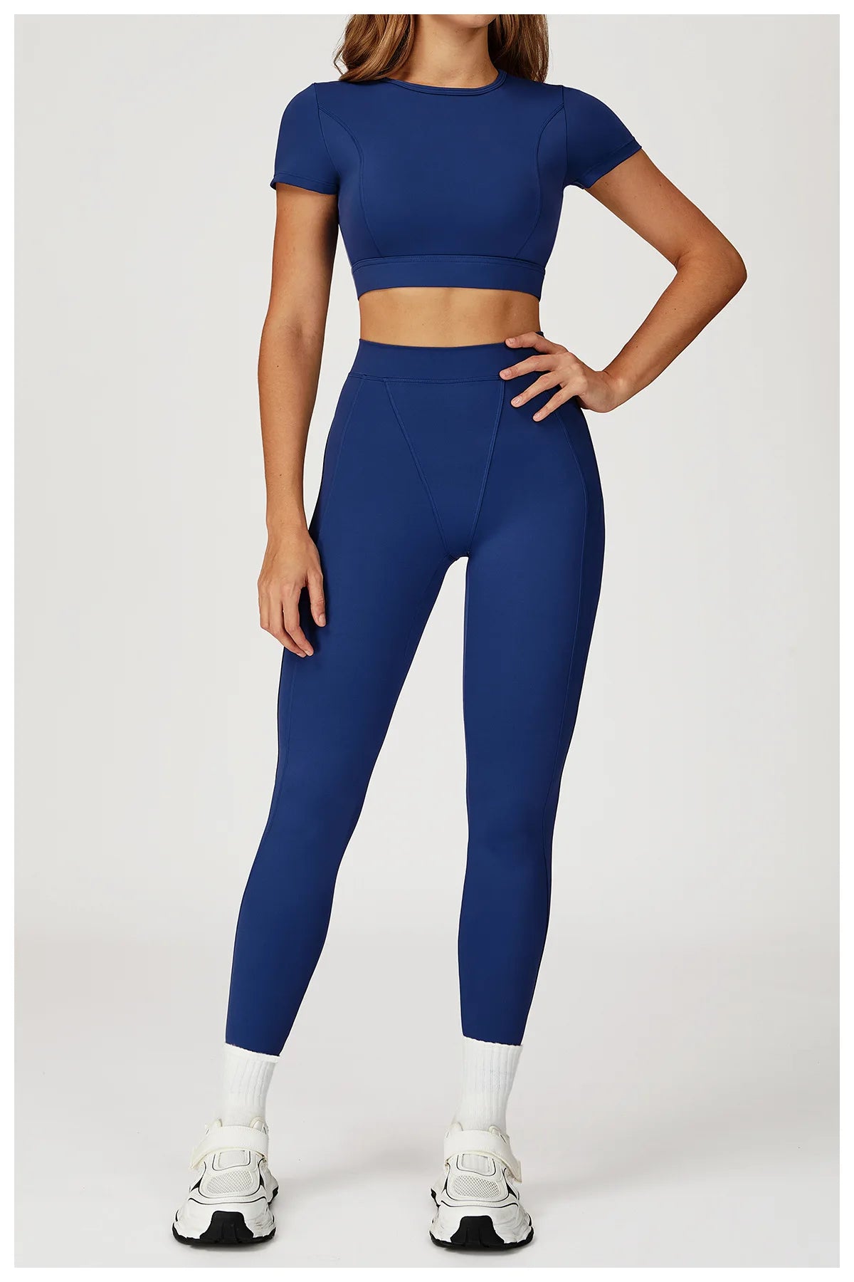 2PCS Yoga Set Gym Clothes Sportswear Yoga Suits For Women Outfits Fitness Set Tracksuits Sports Bra Gym Long Sleeved Leggings