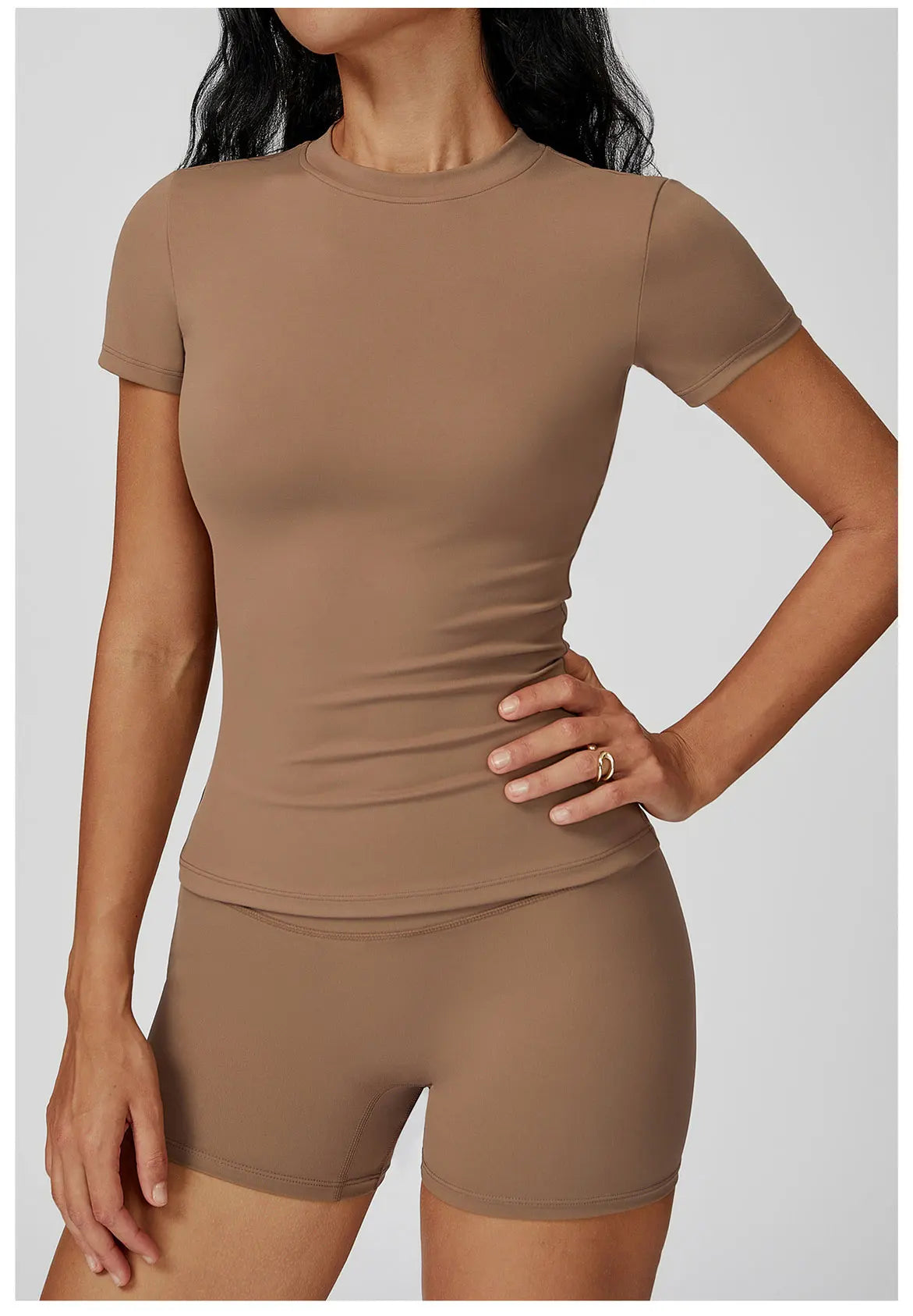 Yoga Shirts Women Top Quick Dry Running Tops Tights Push Up Workout Gym Clothe Female Short Sleeve Fitness Sports T-Shirts
