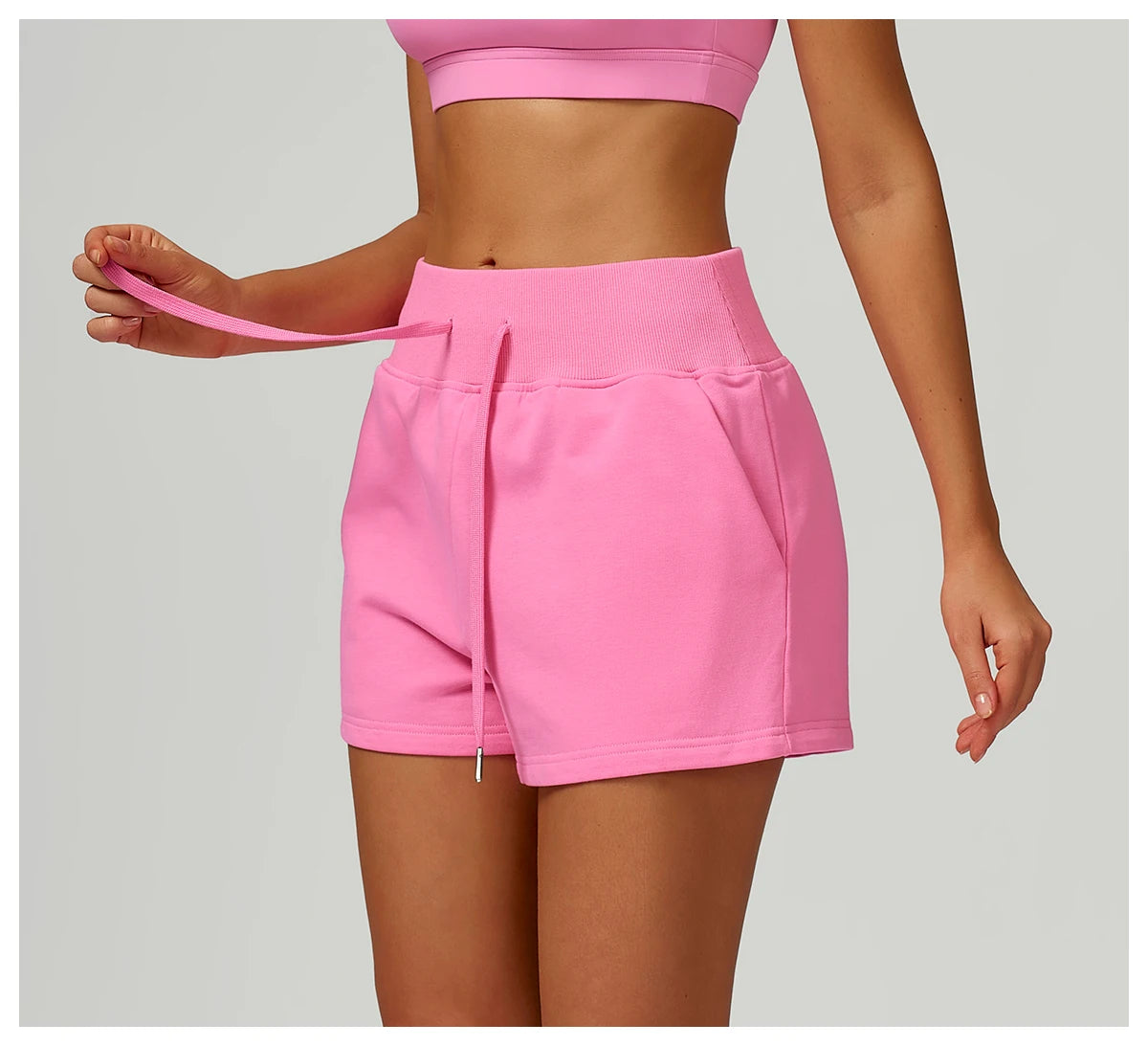 Winter High Waisted Sports Shorts Women's Pocket Drawstring Yoga Shorts Outdoor Sports Shorts Casual Versatile Running Shorts