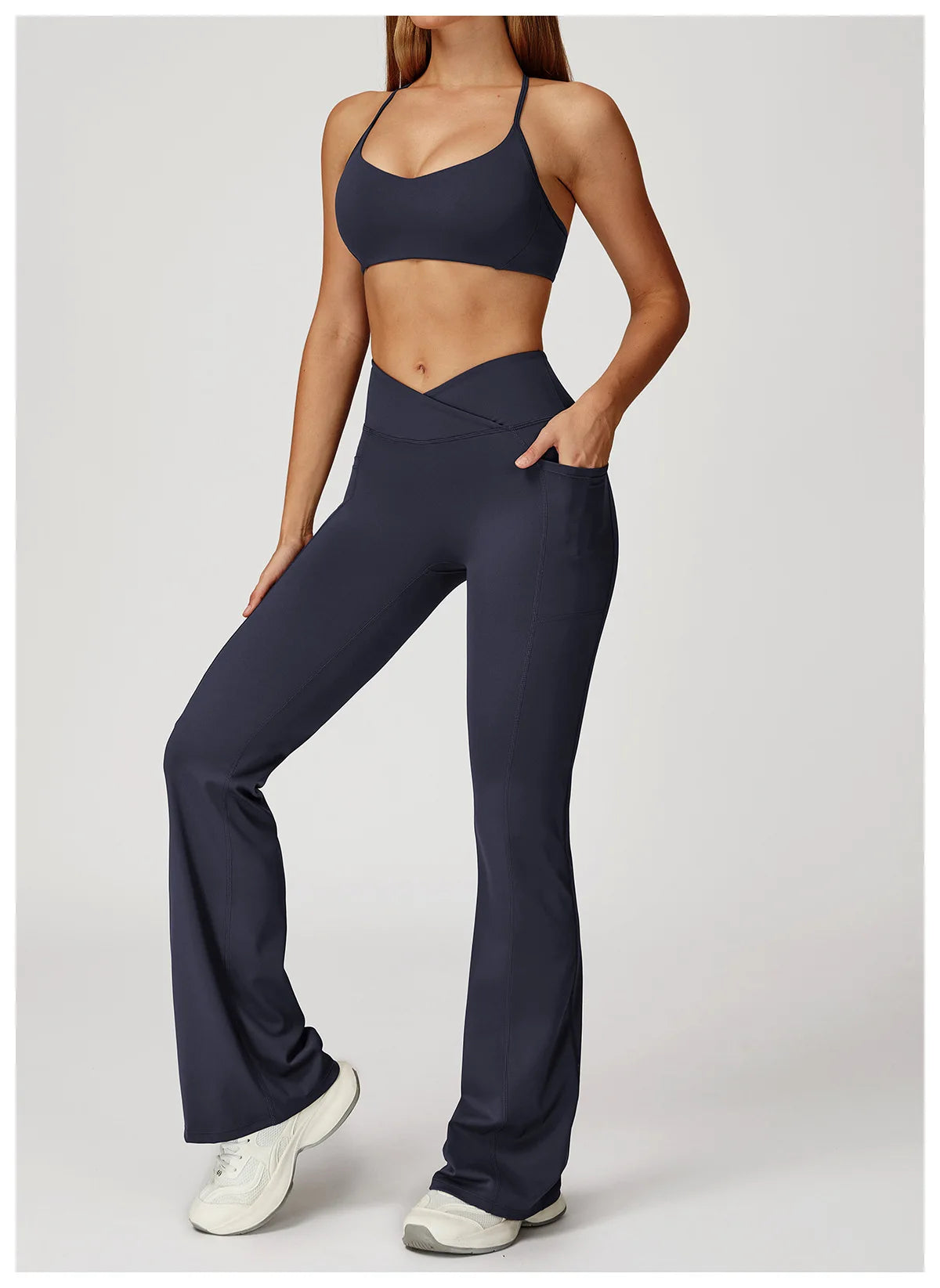 Women Flare Leggings Yoga Pants Bell-bottoms Yoga Trousers High Waist Fitness Pants Stretch Gym Casual Sports Wide Leg Pants
