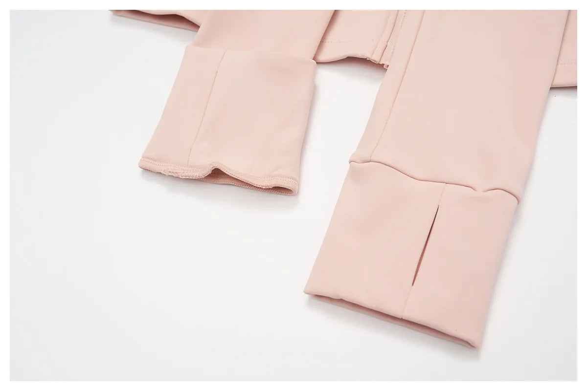 Zipper Long Sleeve Women Crop Tops Jacket Yoga T-shirts Solid Sports Top Running Shirts Sexy Quick Dry Fitness Gym Sport Wear