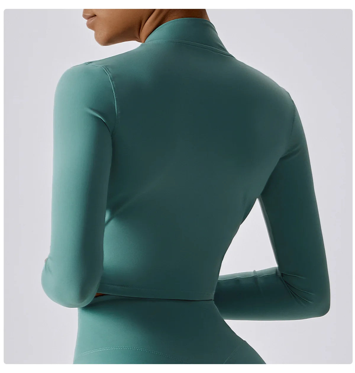 Women's Long Sleeve Top Zipper Jacket Yoga Shirts Running T-Shirt Workout Fitness Gym Sports Top Training Crop Top Clothes