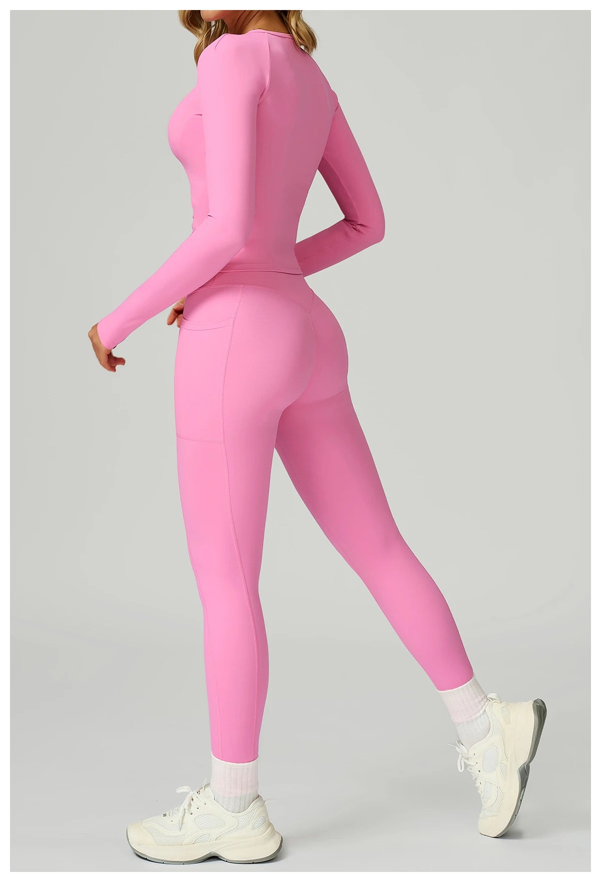 2 Pieces Yoga Suit Women Sports Set Quick-Drying Gym Set Women Tracksuit Running Workout Long Sleeve Sports Yoga Clothing