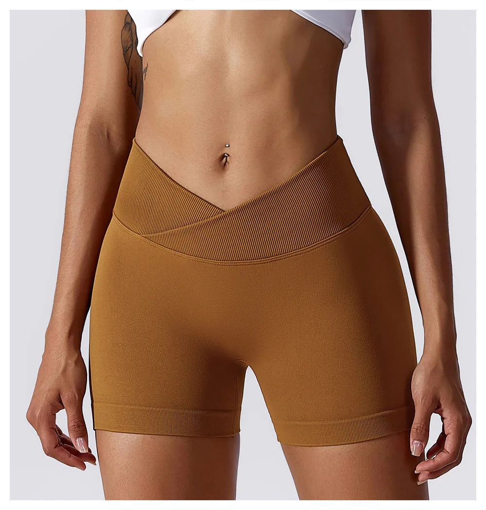 Summer Seamless Yoga Shorts High Waist Elasticity Sports Leggings Women Breathable Cycling Shorts Buttock Lift Gym Shorts Women