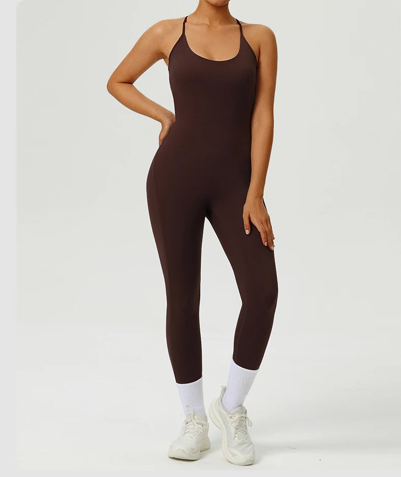 Yoga Overalls Women Tracksuit Yoga Set Jumpsuits Ribbed One Piece Fitness Rompers Sleeveless Sportswear Gym Set Workout Clothes