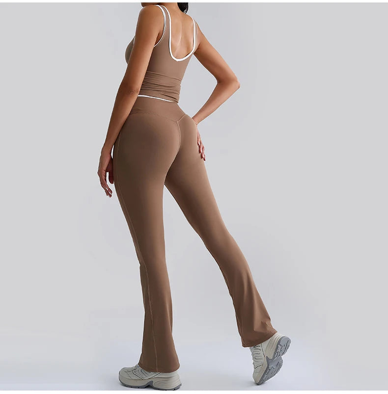 Women Tracksuit 2PCS Yoga Set Nude Feeling Workout Sets Gym Push Up Fitness Running Workout Sportwear Sport Bra Leggings Suit