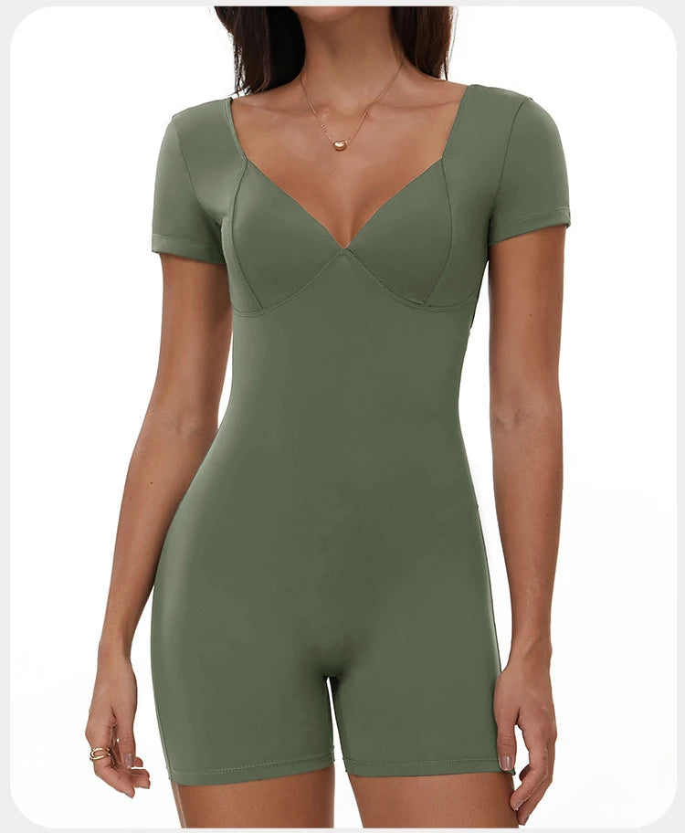 Yoga Jumpsuit Sexy Back V Rompers Gym Set Women Training Yoga Suit Sportswear Women Sports Jumpsuit Fitness Workout Bodysuits