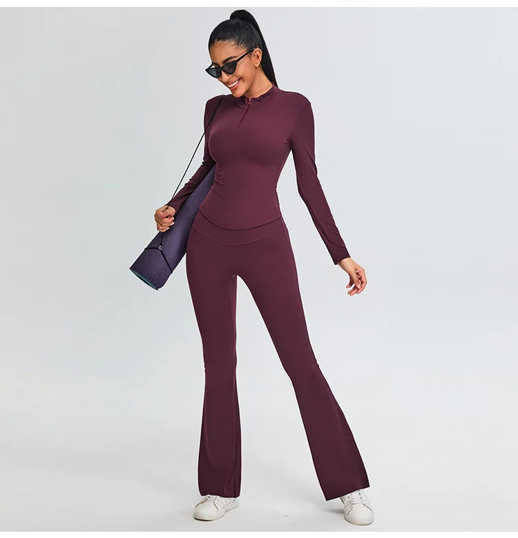 Half Zipper Yoga Long Sleeve Women Shirt Sports Jacket Fitness Gym Top Activewear Running Coats Sports Workout Clothes Woman Top