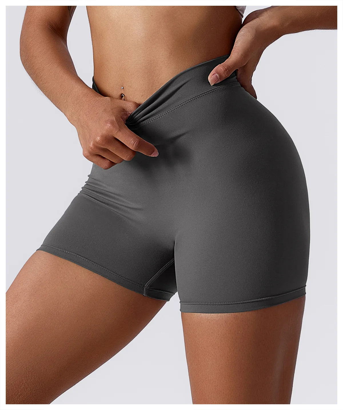 Women Yoga Shorts High Waist Scrunch Butt Lifting Comfort Fitness Gym Tights Squat Proof Naked Feel V-shaped Back Sports Shorts