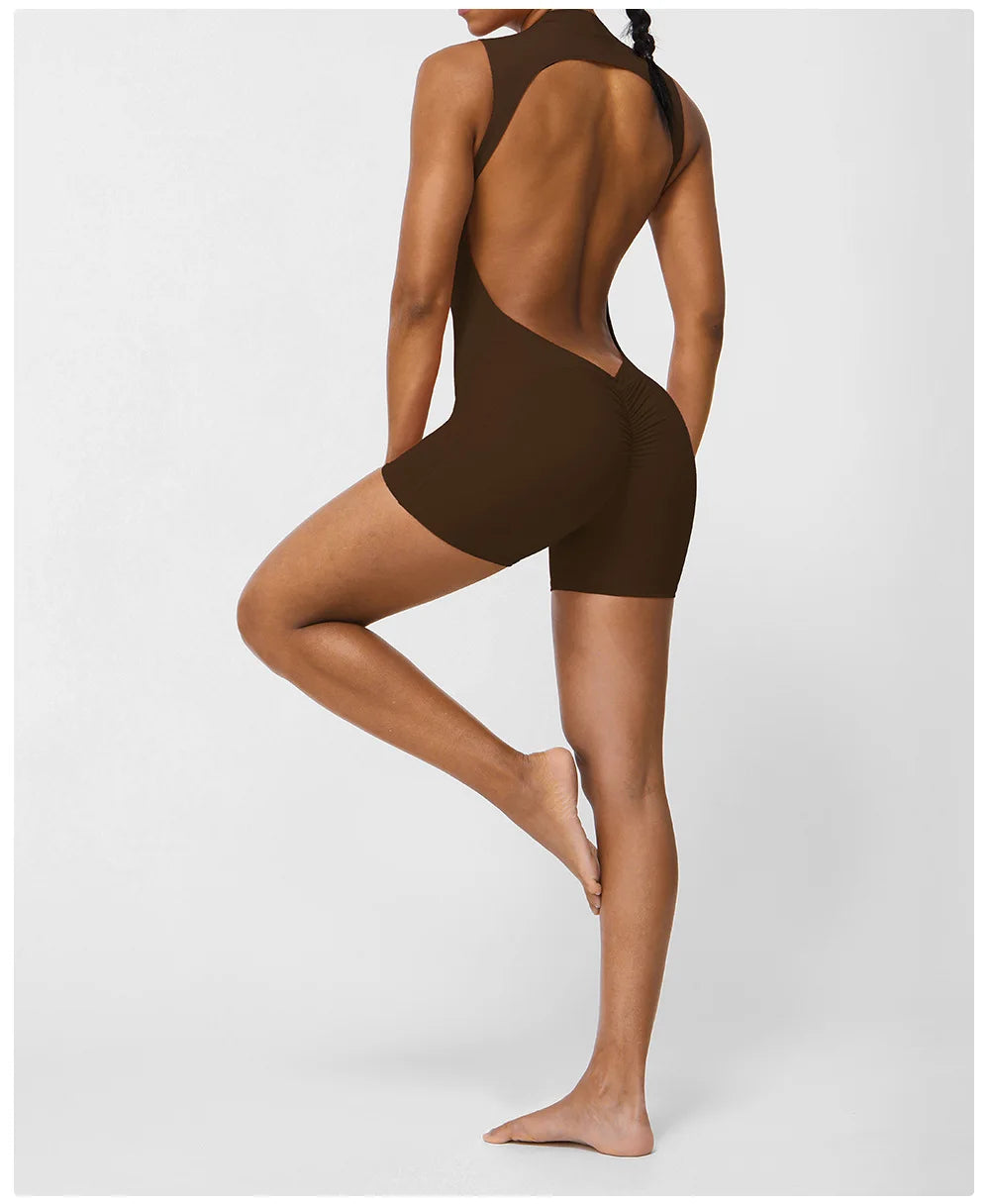Sexy Back V Jumpsuits Women's Tracksuit Yoga Set One Piece Fitness Workout Rompers Sportswear Gym Set Workout Clothes For Women