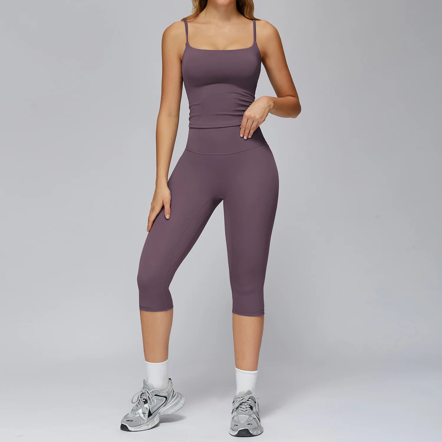 Yoga Set 2PCS Women Sportswear Workout Clothes Seamless Athletic Wear Gym Legging Fitness Bra Crop Top Long Sleeve Sports Suits