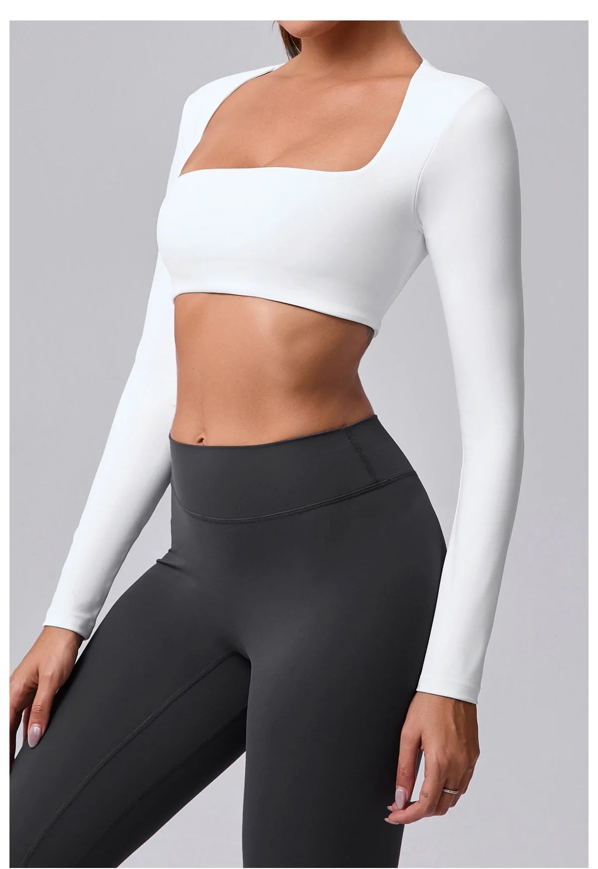 Women Yoga Shirts Crop Top Sexy Long Sleeves Shirts for Women Yoga Sports Running Fitness Gym Clothes Push Up Workout Tops