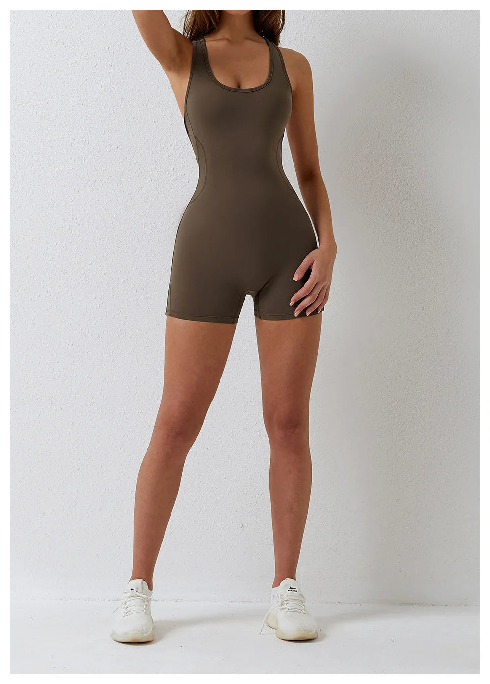 Open Back Jumpsuit for Women Workout Gym Romper Padded Yoga Set V Neck Gym Suit Backless Bodysuit Fitness Padded Gym Clothing