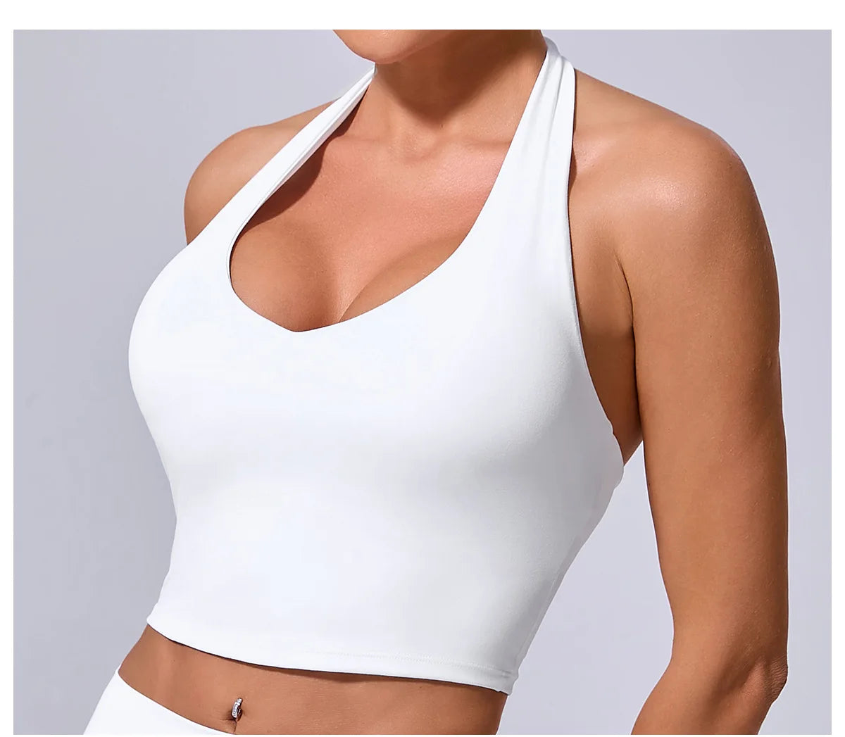 Women Hanging Neck Yoga Sports Bra Breathable Shock Proof Gym Workout Fitness Push Up Top Yoga Running Sportswear Vest Bra