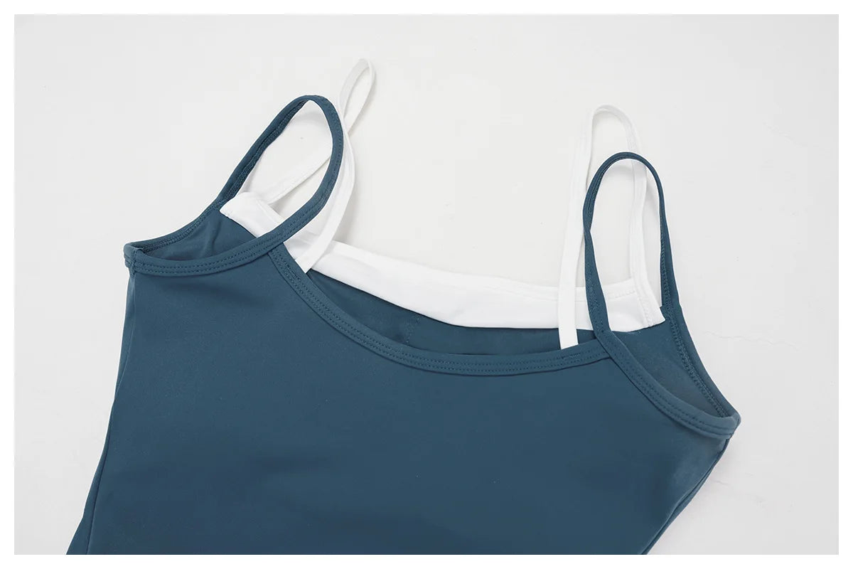 Sports Bra Women Underwear Shock-absorbing Gathering Double Breast Strap Yoga Vest Quick Drying Anti Sagging Shaping Fitness Bra