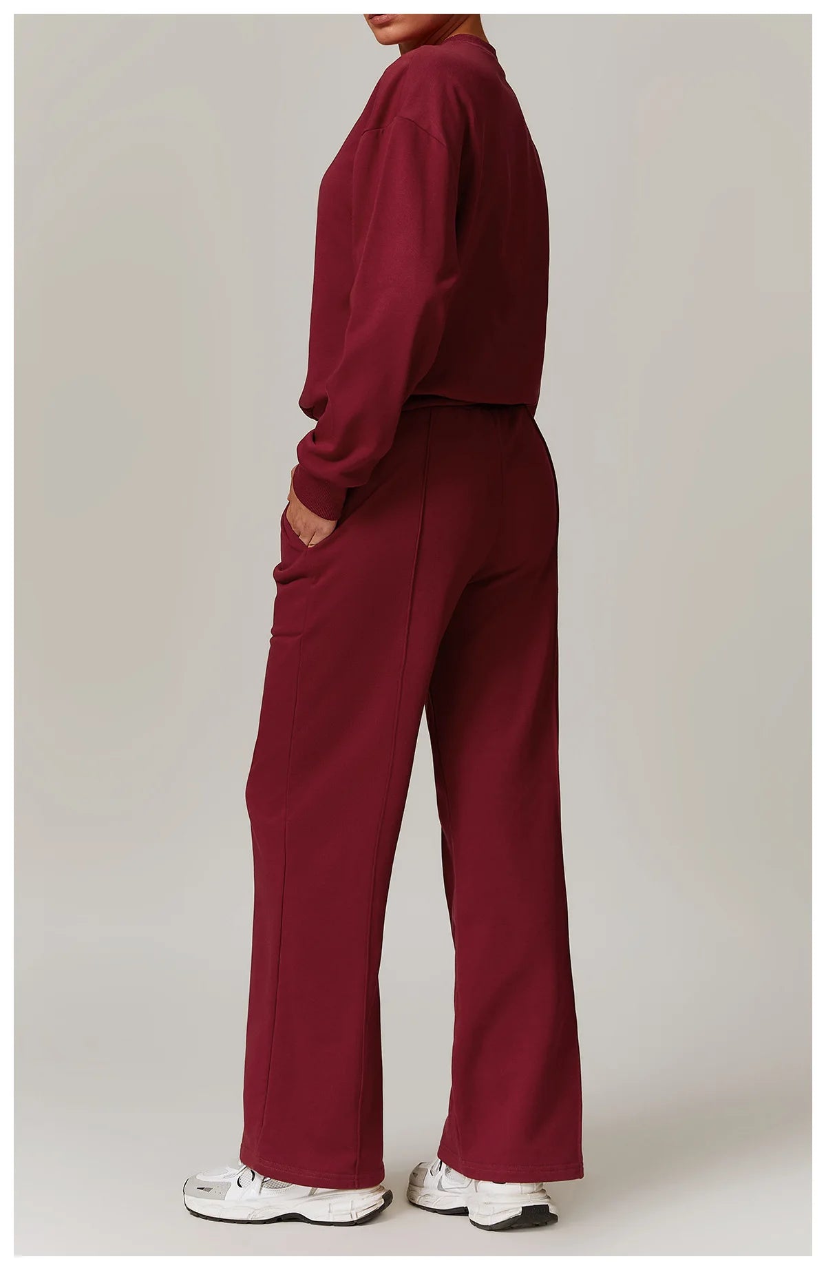 Winter High Waist Loose Fit Sports Sweatpants for Women Pocket Straight Leg Casual Pants Fitness Running Sports Pants for Women