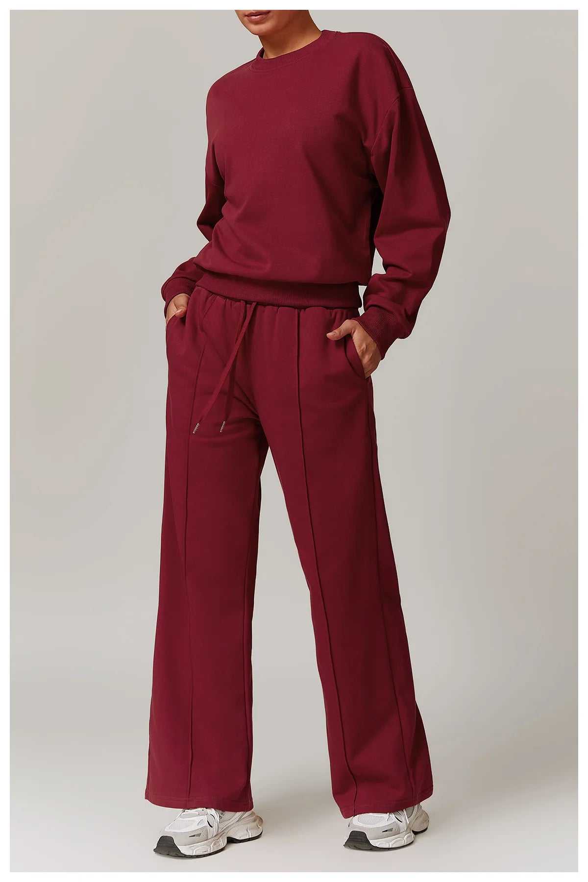 Winter High Waist Loose Fit Sports Sweatpants for Women Pocket Straight Leg Casual Pants Fitness Running Sports Pants for Women