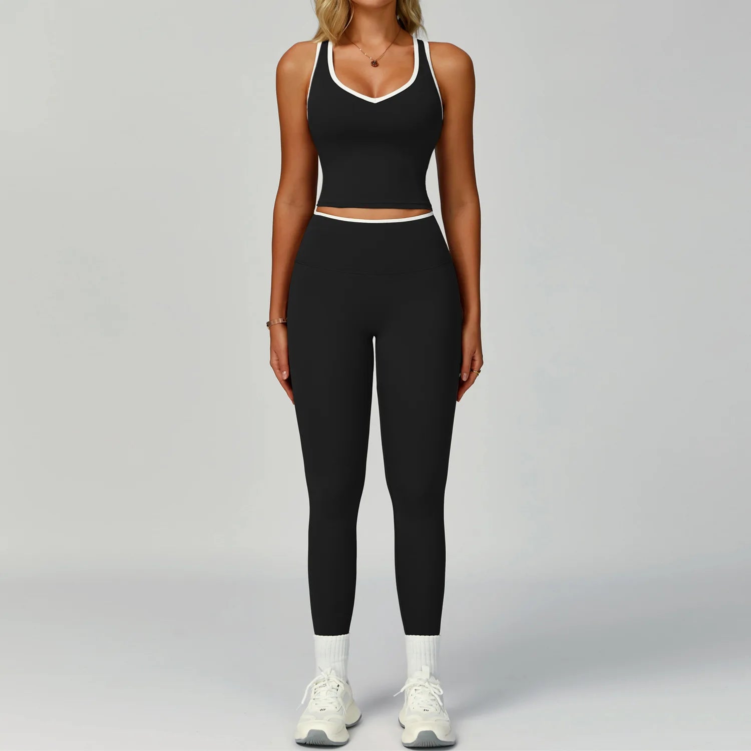 Gym Tracksuit Yoga Set 2 Pieces Workout Outfits Fitness Sportswear High Waist Leggings Sports Bra Athletic Wear Women Clothes