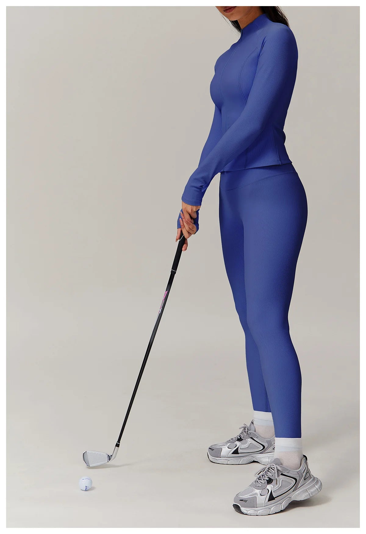 Ribbed Sports Long Sleeved Women Slim Yoga Clothes Quick Dry Zipper Cardigan Stand Up Collar Jacket Running Fitness Jacket Top