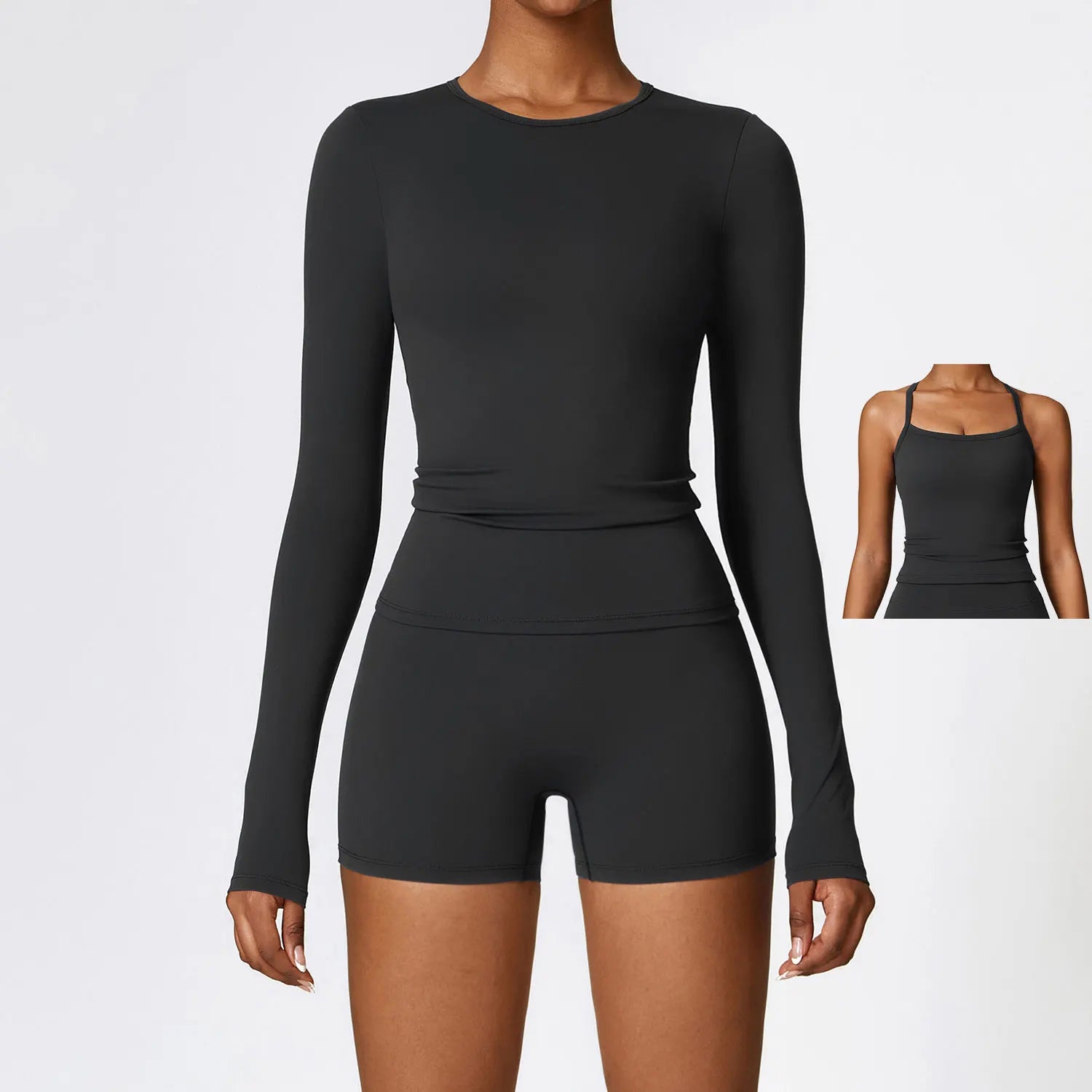 2/3PCS Yoga Set Women Workout Set Seamless Sportswear Gym Clothing Fitness Long Sleeve Crop Top High Waist Leggings Sports Suits