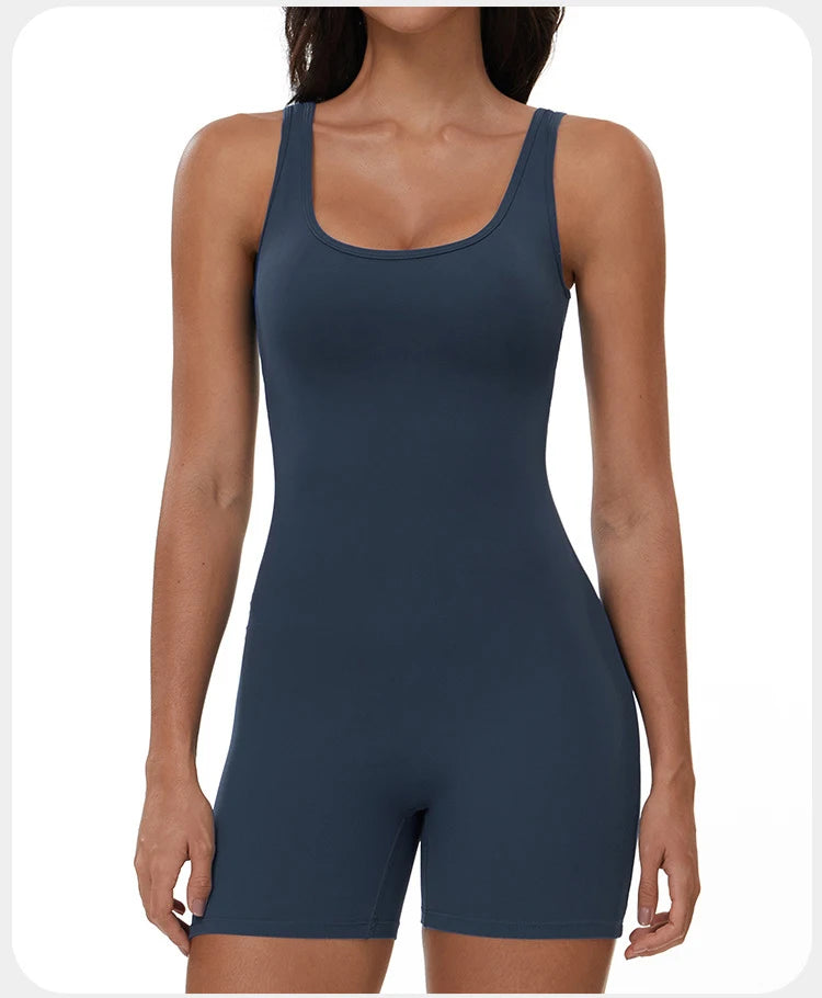 Yoga Jumpsuits Women Tracksuit Set Fitness Rompers Sexy One Piece Sports Bra Workout Bodysuit Sexy Back V Sportswear Gym Clothes