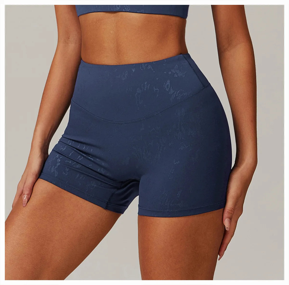Elastic Yoga Shorts Women High Waist Tummy Control Ruched Booty Pants Printed Butt Lifting Push Up Gym Workout Compression Tight