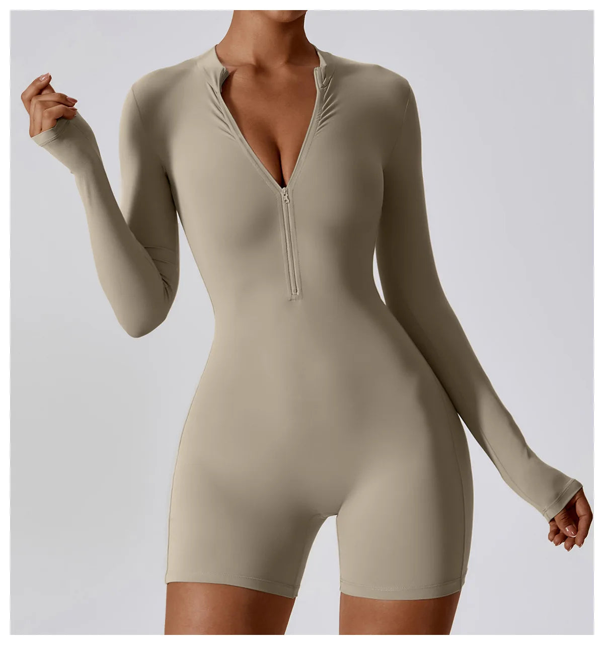 Zipper Long Sleeve Jumpsuits Women's Workout Tracksuit Sportswear Yoga Set Dance Fitness Bodysuit Sexy Gym Clothes Yoga Suit