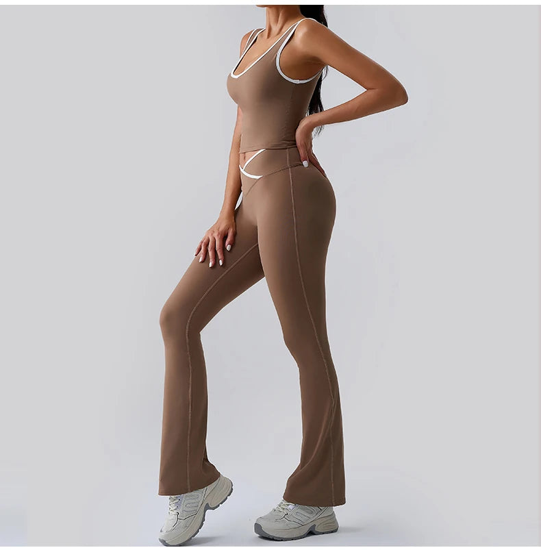 Women Tracksuit 2PCS Yoga Set Nude Feeling Workout Sets Gym Push Up Fitness Running Workout Sportwear Sport Bra Leggings Suit