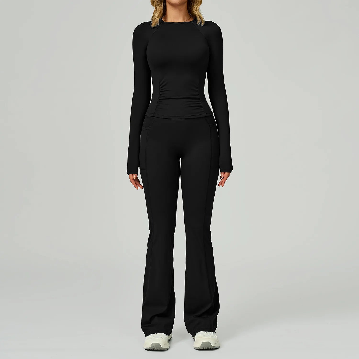 2 Pieces Yoga Suit Women Sports Set Quick-Drying Gym Set Women Tracksuit Running Workout Long Sleeve Sports Yoga Clothing