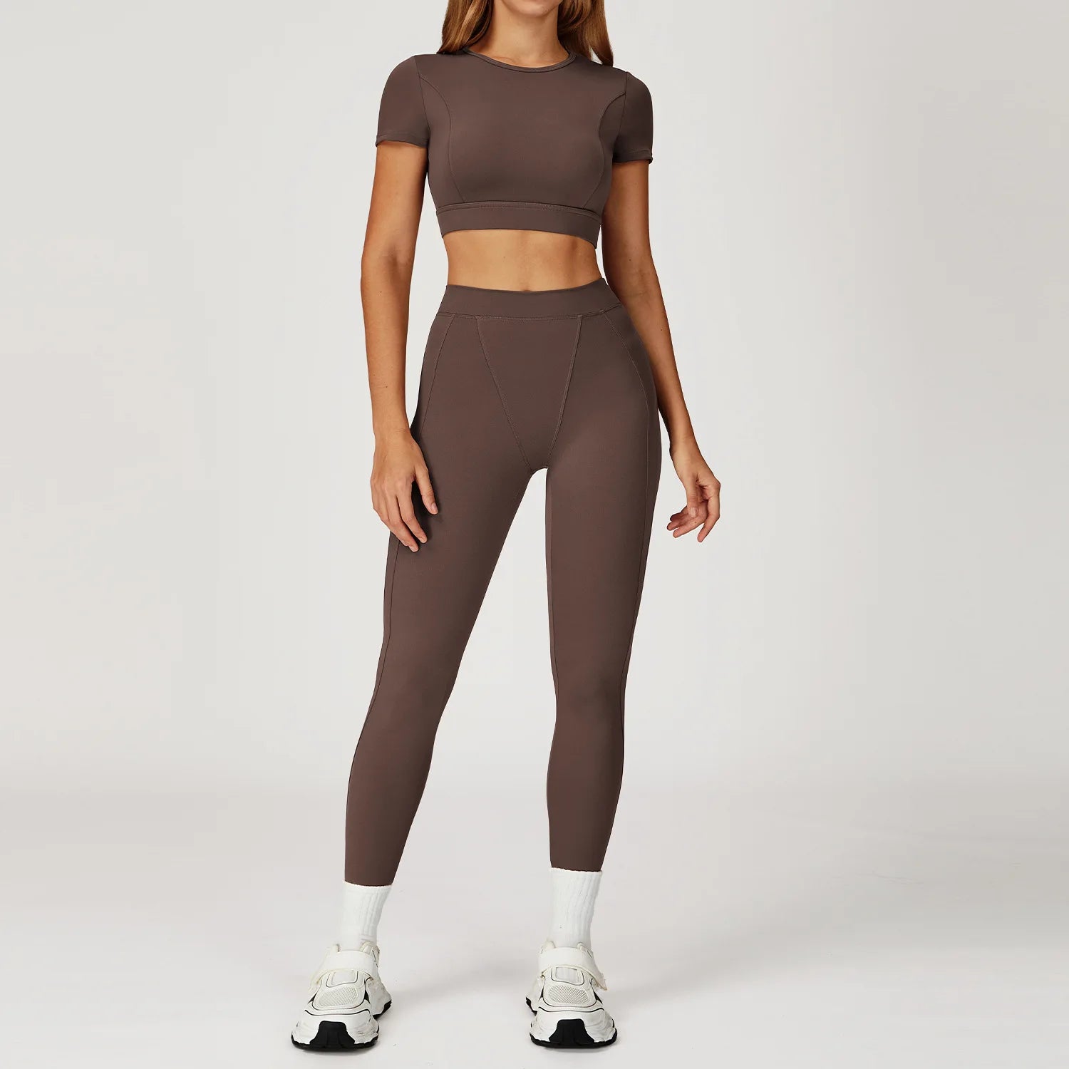 2PCS Yoga Set Gym Clothes Sportswear Yoga Suits For Women Outfits Fitness Set Tracksuits Sports Bra Gym Long Sleeved Leggings