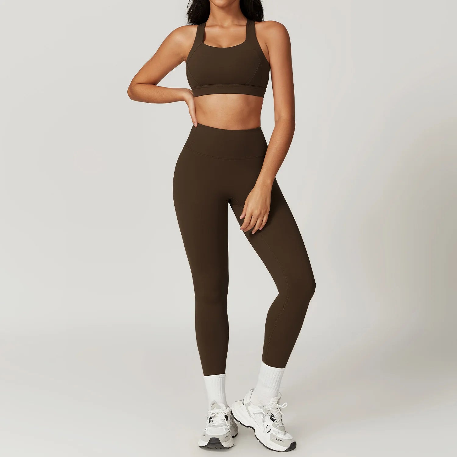 2PCS Women's Tracksuit Athletic Wear Yoga Set Workout Shorts Sportswear Gym Clothing High Waist Leggings Fitness Bra Sports Suit