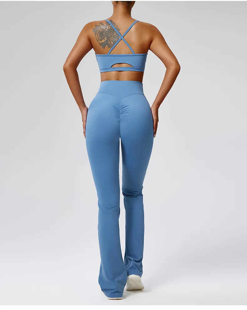 Women Tracksuit 2PCS Yoga Set Workout Clothes Sportswear Gym Clothing High Waist Leggings Fitness Bra Sports Suits Athletic Wear
