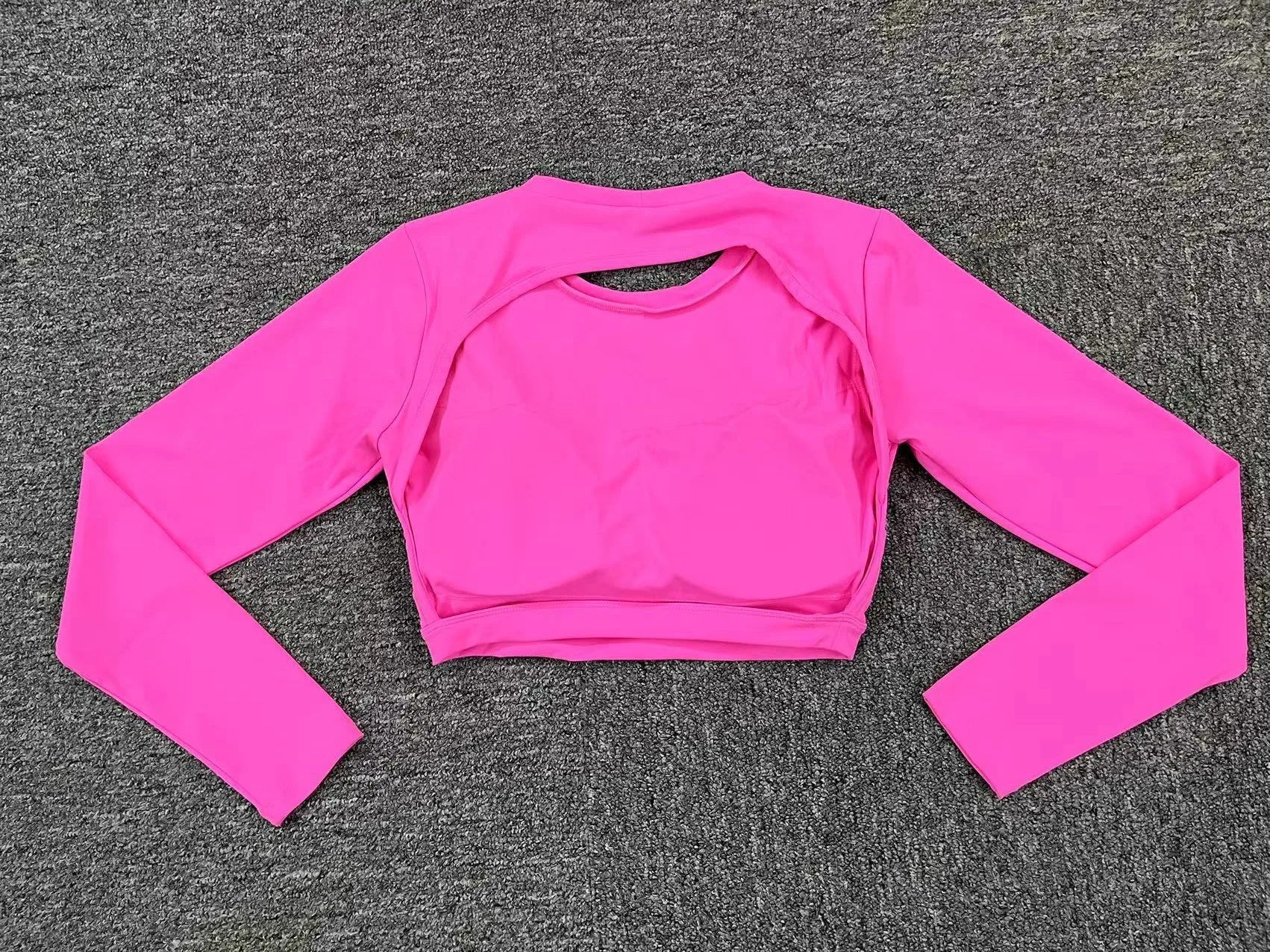 Women Long Sleeve Sport Shirt Hollow Out Yoga Tops Workout Running T-Shirt Girls Slim Gym Push Up Fitness Crop Top Female
