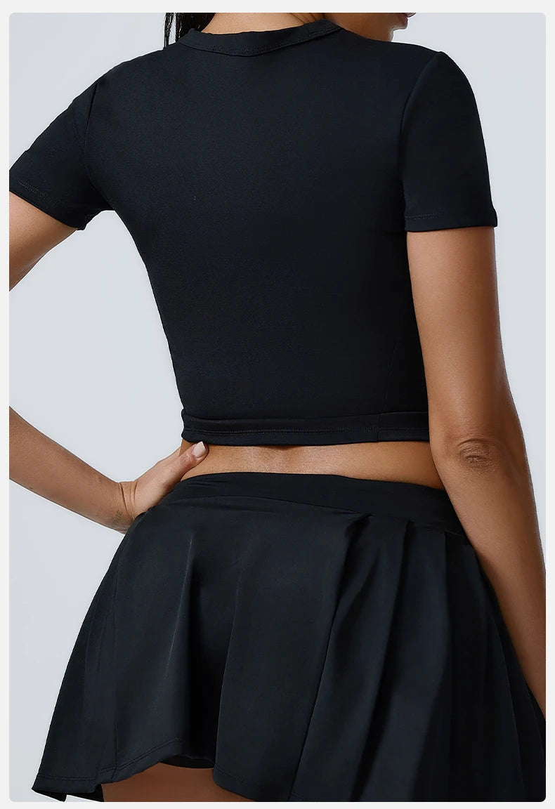 Yoga Top Women Short Sleeve Sport T Shirts Fitness Clothes Yoga Shirt Gym Top Running Sport Push Up Workout Crop Top