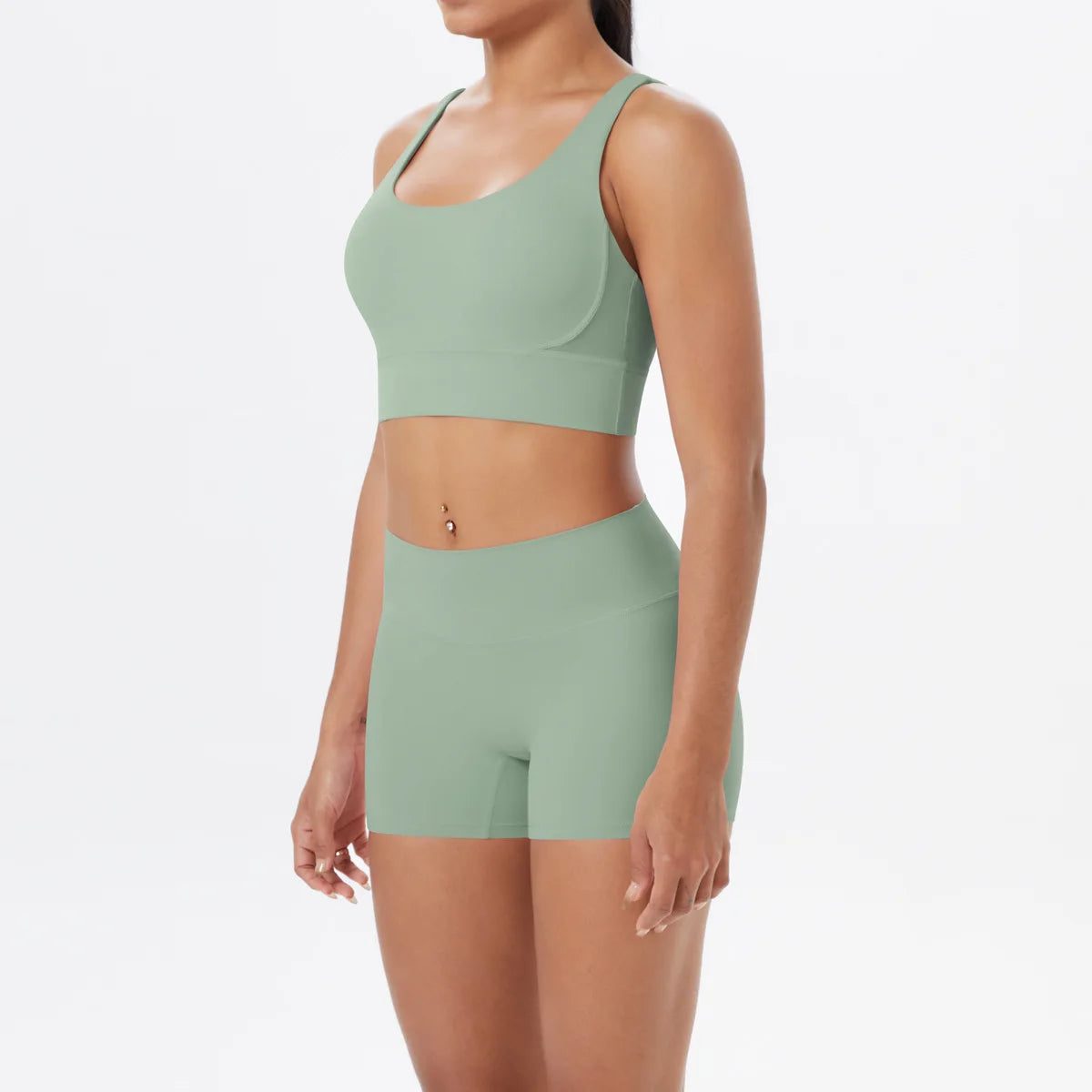 Yoga Sport Set Women Seamless Crop Top Bra Shorts Yoga Set Comfort Elastic Sportsuit Workout Outfit Fitness Gym Clothes