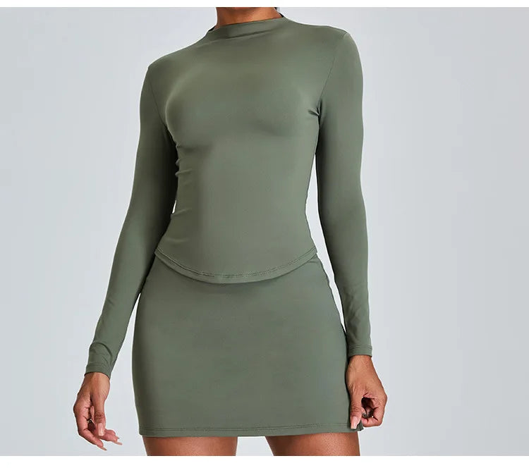Yoga Shirts Women's Long Sleeve Top Running T-Shirt Push Up Workout Fitness Gym Sports Top Training Crop Top Solidcolor Clothes