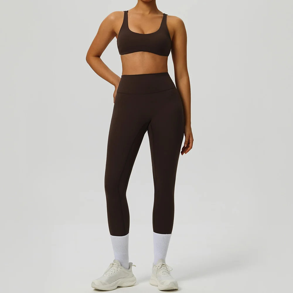 2 Pieces Yoga Set Women's Tracksuit Workout Sportswear Gym Clothing High Waist Leggings Fitness Shorts Push Up Bras Sports Suits