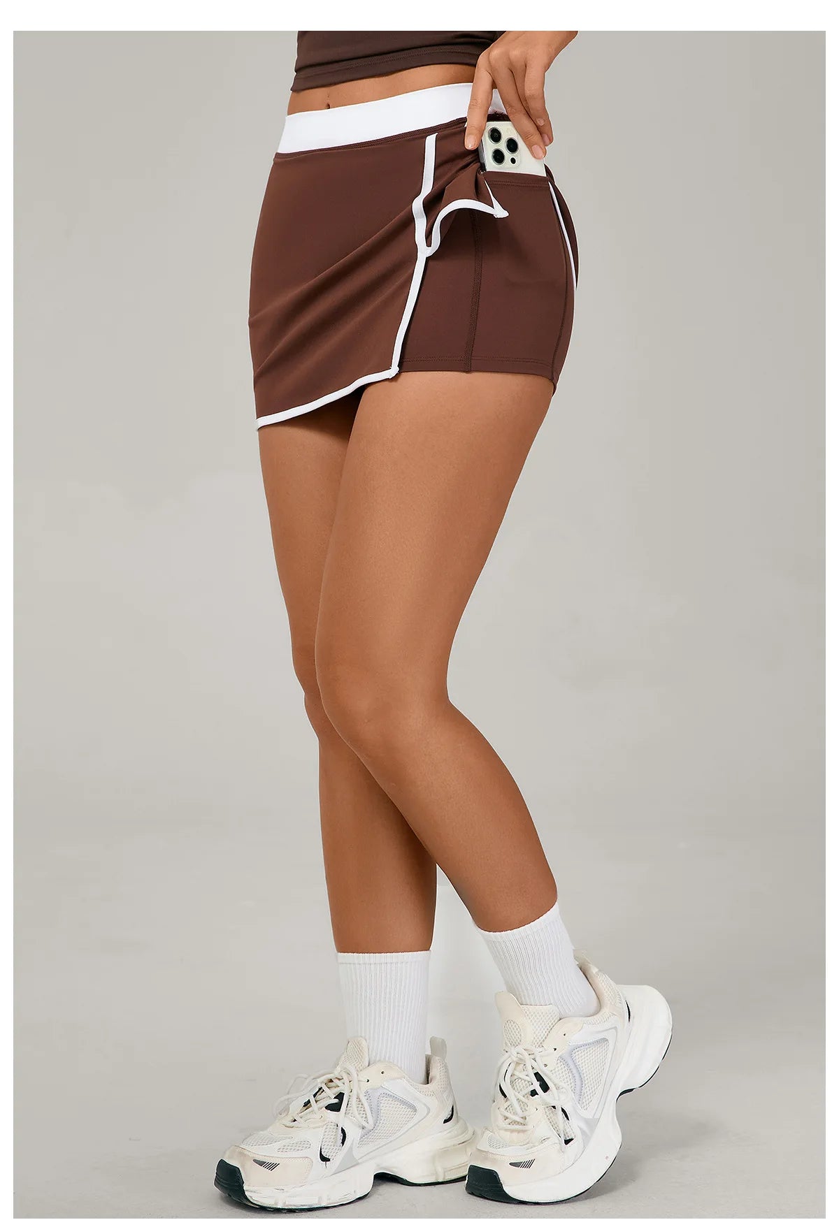 Color Blocking Sports Short Skirt Women's Yoga Short Skirt Tight Fitting Splicing Anti Glare Running Fitness Yoga Tennis Skirt
