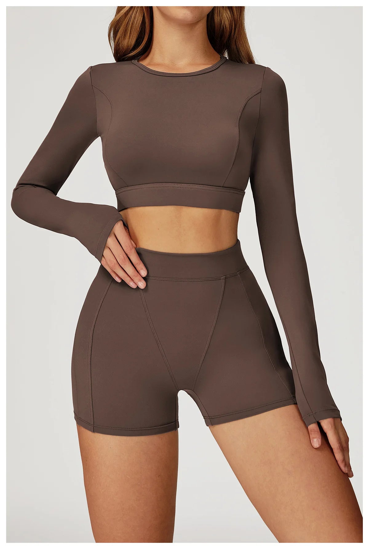 2PCS Yoga Set Gym Clothes Sportswear Yoga Suits For Women Outfits Fitness Set Tracksuits Sports Bra Gym Long Sleeved Leggings