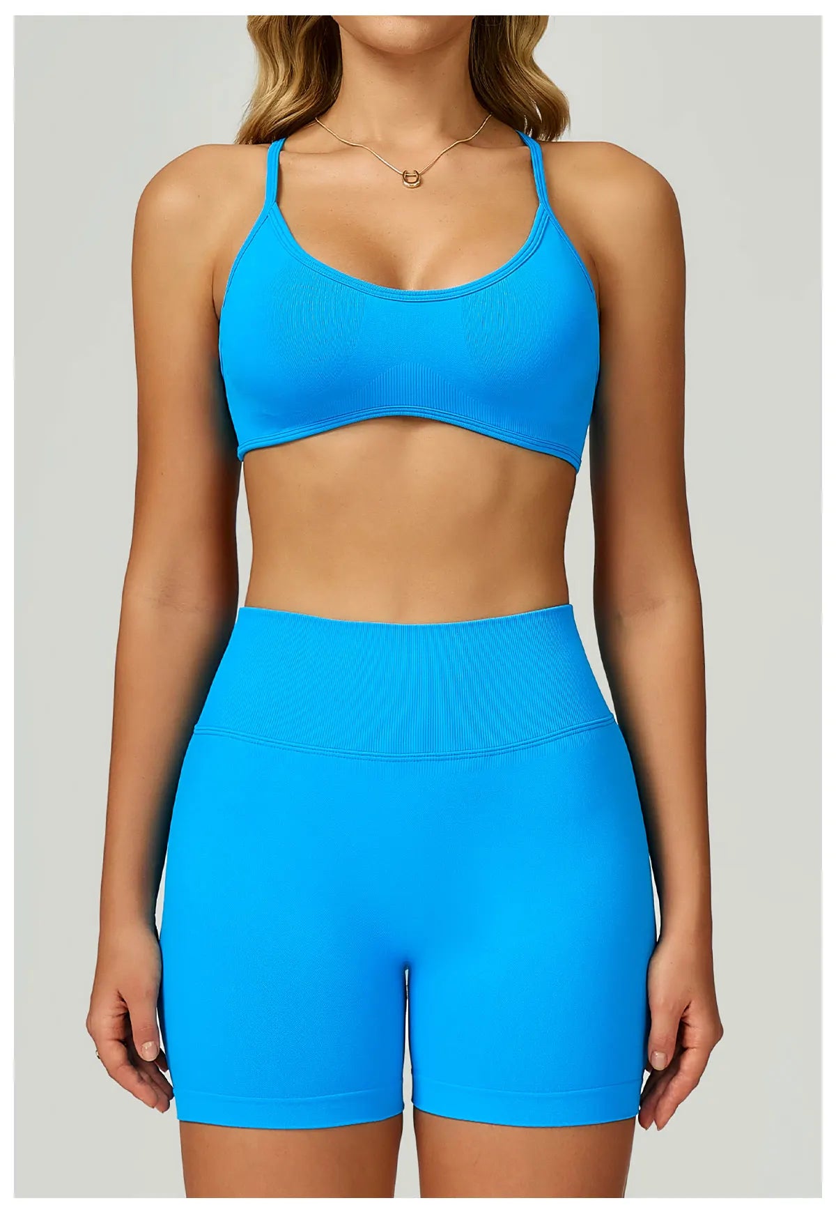 Women Seamless Halter Sports Bra High Support Push-up Open Back activewear Gym Tank Top Fitness Underwear Yoga Workout Brassiere