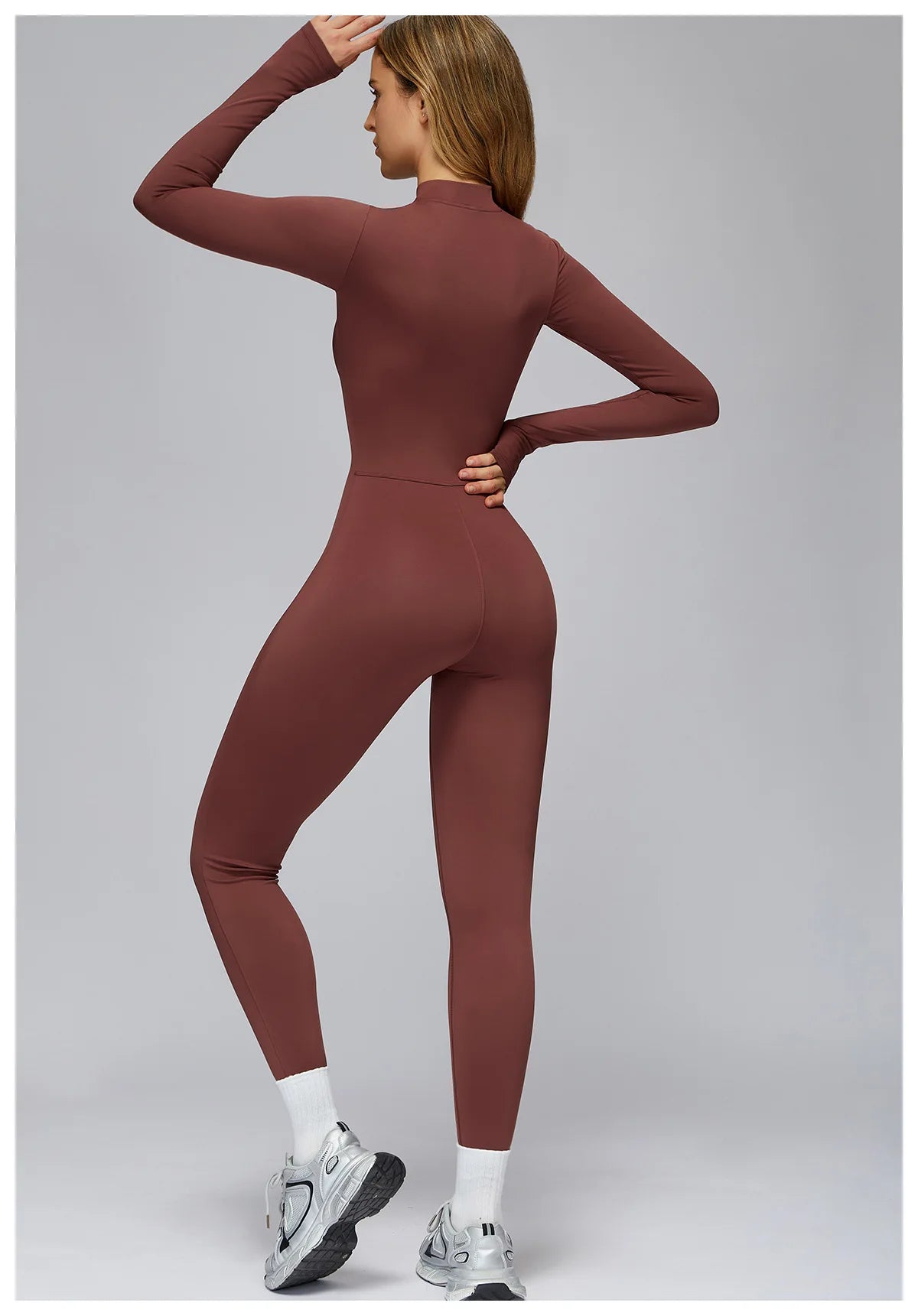 Winter Fleece Jumpsuit Women Tracksuit Yoga Set Zipper Rompers Long Sleeved Fitness Sports Bodysuit Gym Push Up Workout Clothes
