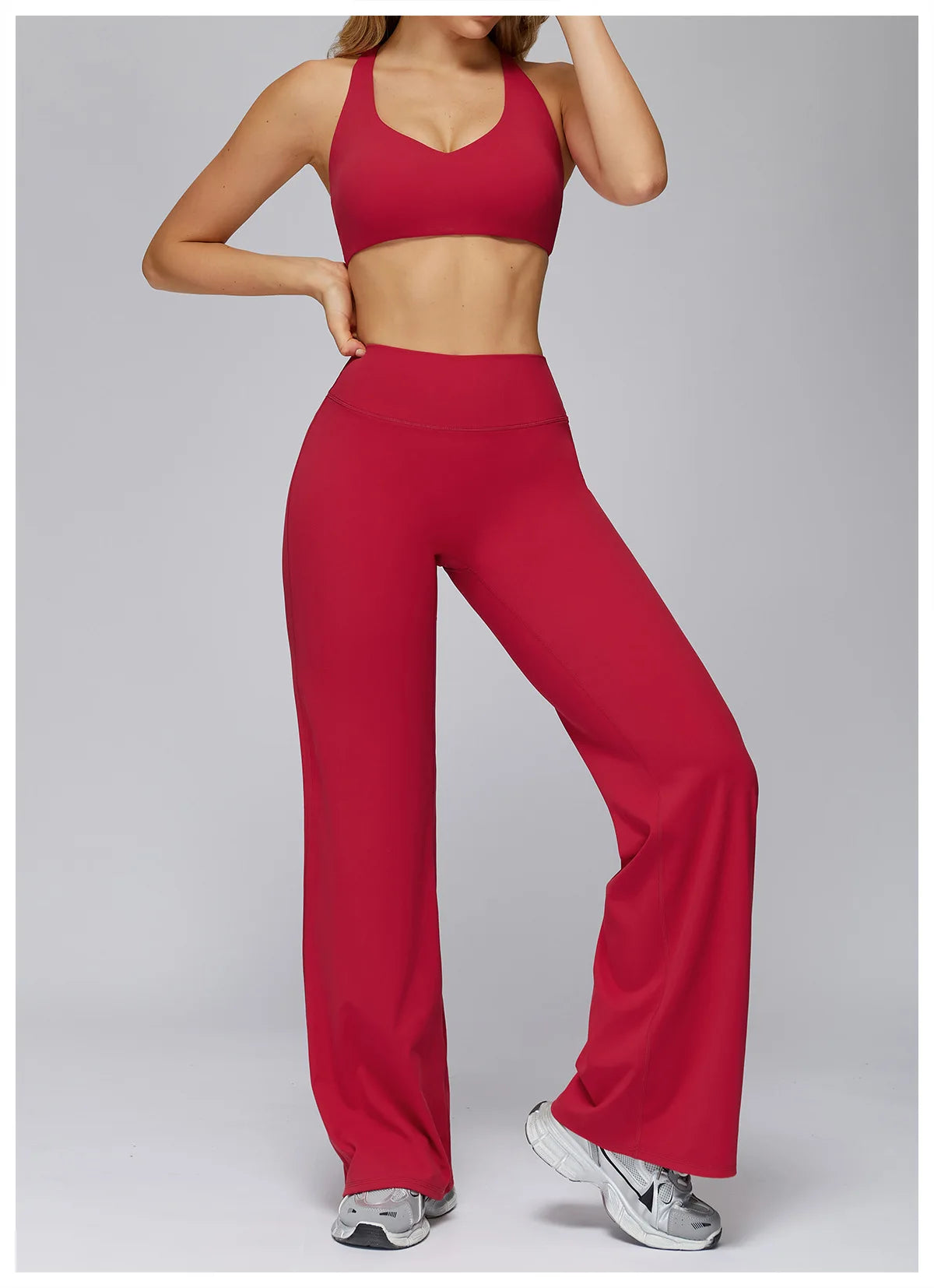 High Waist Flared Leggings Women Gym Fitness Yoga Pants Workout Runing Sport Leggings Women's Control Tummy Yoga Wide Leg Pants
