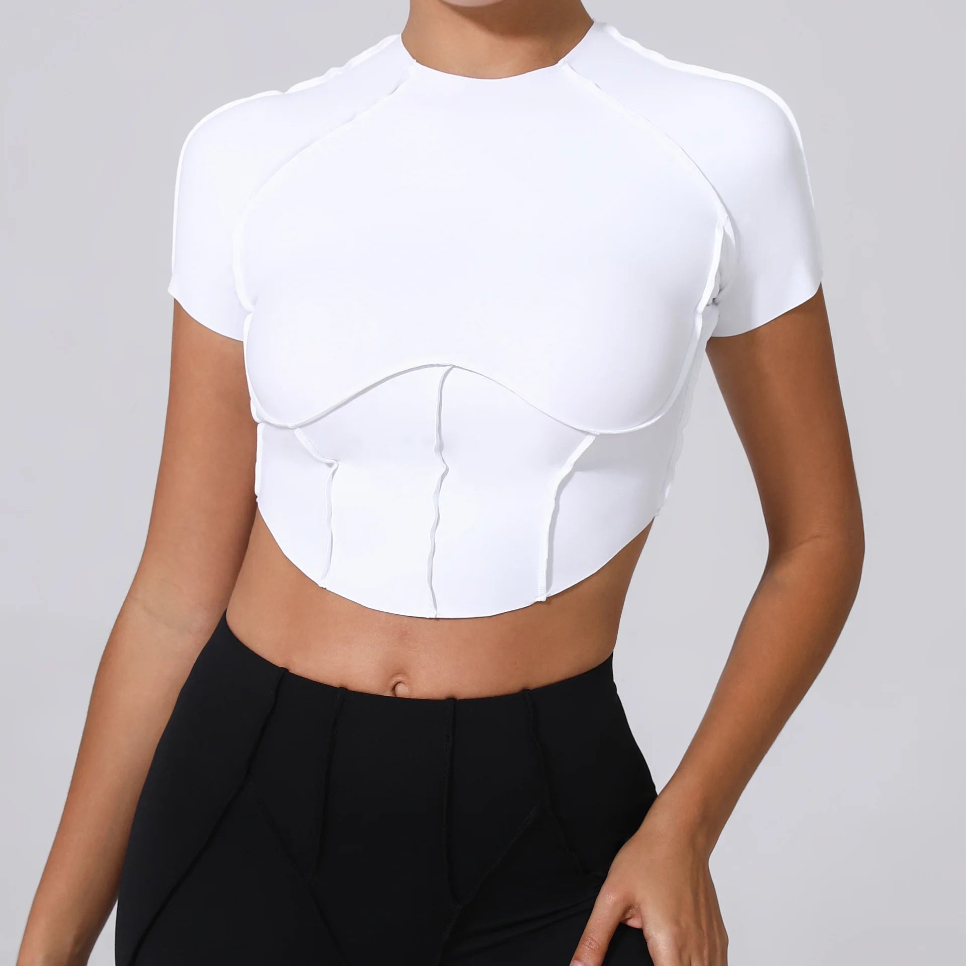 Women Yoga Top Line Sport T Shirts Fitness Clothes Short Sleeve Push Up Yoga Shirt Gym Top Running Active Wear Workout Sport Top