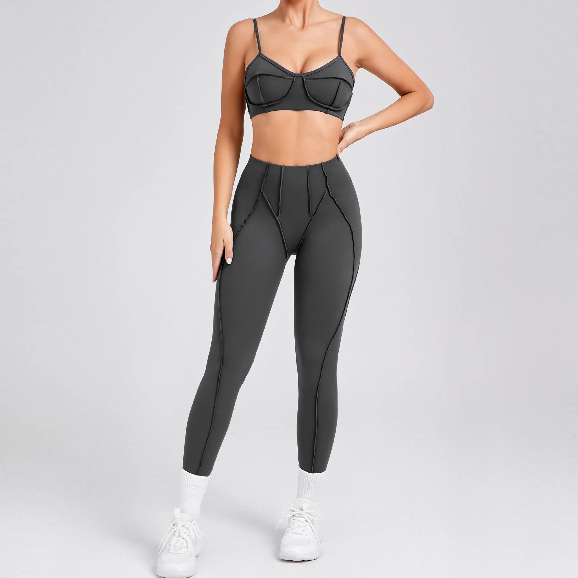 Women's Tracksuit 2 Pieces Seamless Yoga Set Workout Push Up Sportswear Gym Clothing High Waist Leggings Fitness Sports Suits