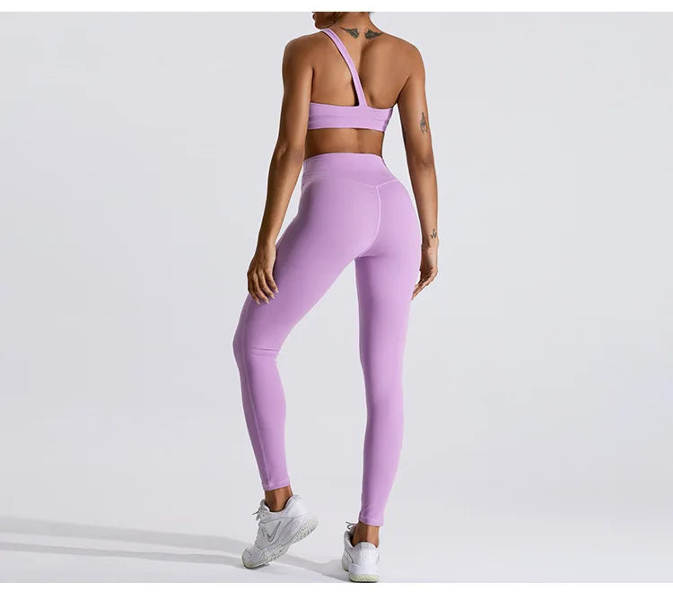 Women One Shoulder Sports Underwear Gym Top Bra Training Women Yoga Bra Stretch High Strength Workout Fitness Women Sports Vest