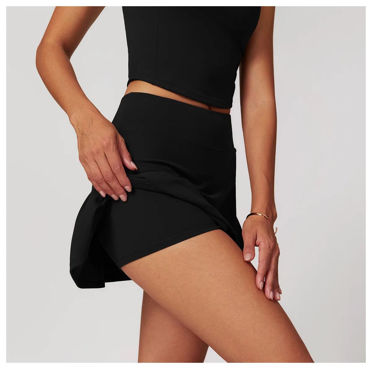 High Waist Sports Skirt Women Culottes Yoga Fitness Tennis Lining Anti Light Running Quick Drying Skirt Suitable Running Yoga