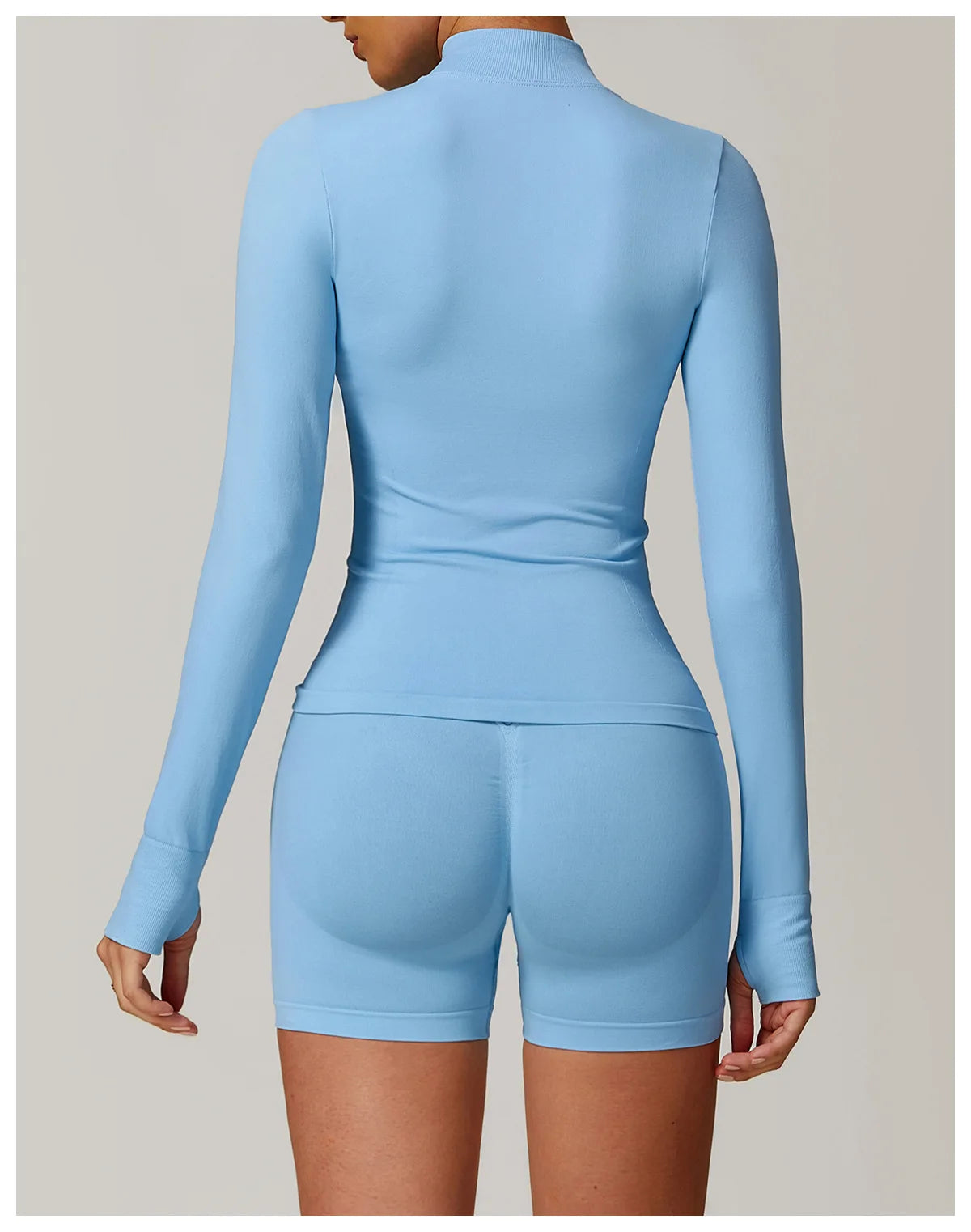 Seamless Yoga Slothes Women's Top Standing Collar Long Sleeved Sports Jacket Running Training Fitness Top Windproof Running Suit