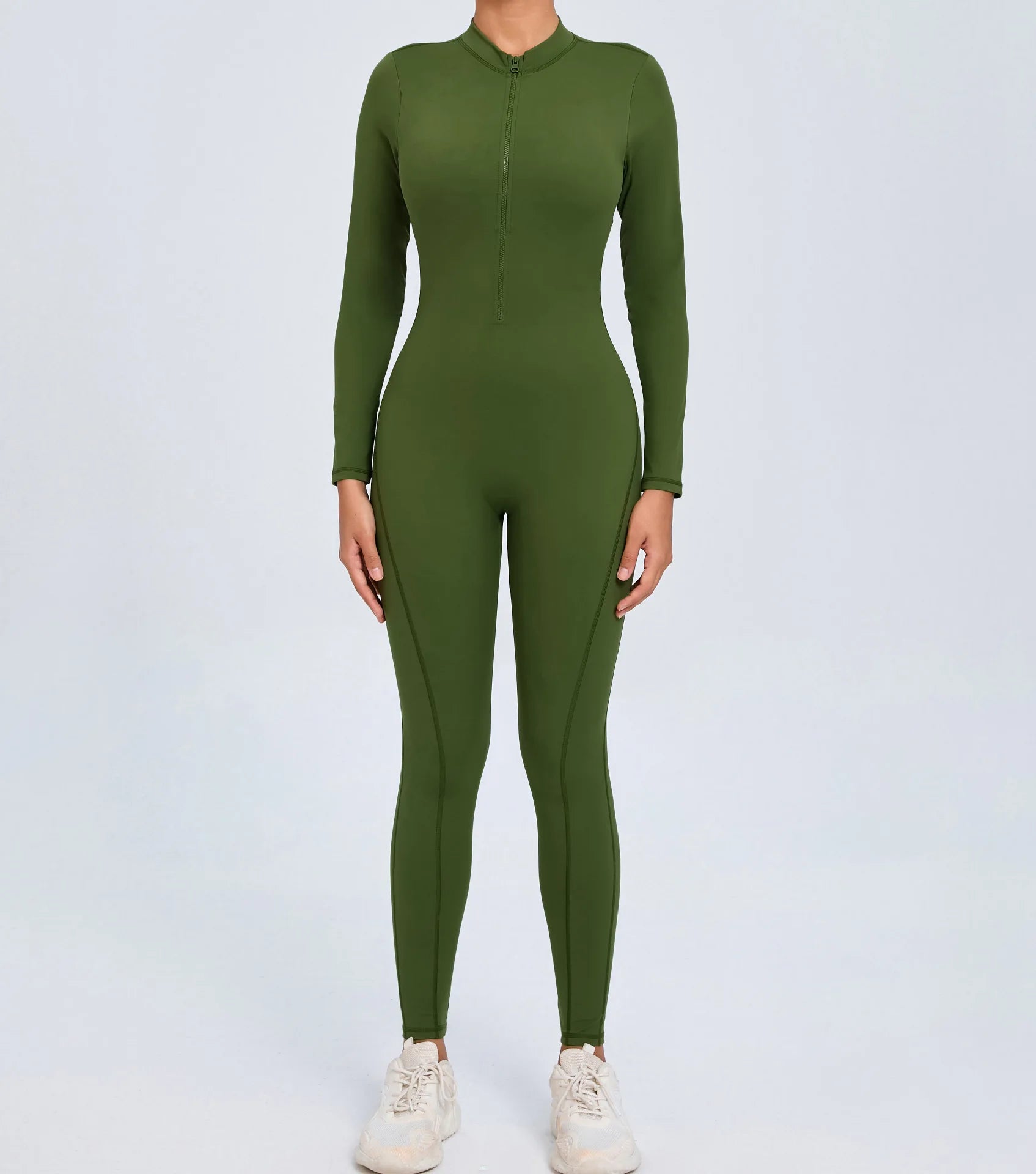 Backless Rompers Yoga Long Sleeved Women's Sportswear Gym Zipper Jumpsuits Workout Bodysuit Fitness One-piece Skin-tight Garment